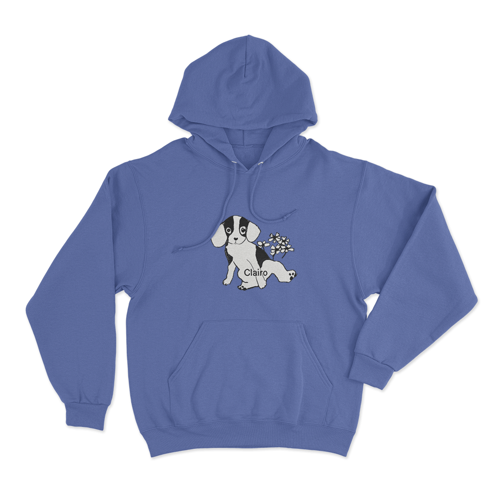 Clairo Flower Puppy Hoodie Blue Clairo Flower Puppy Hoodie Blue