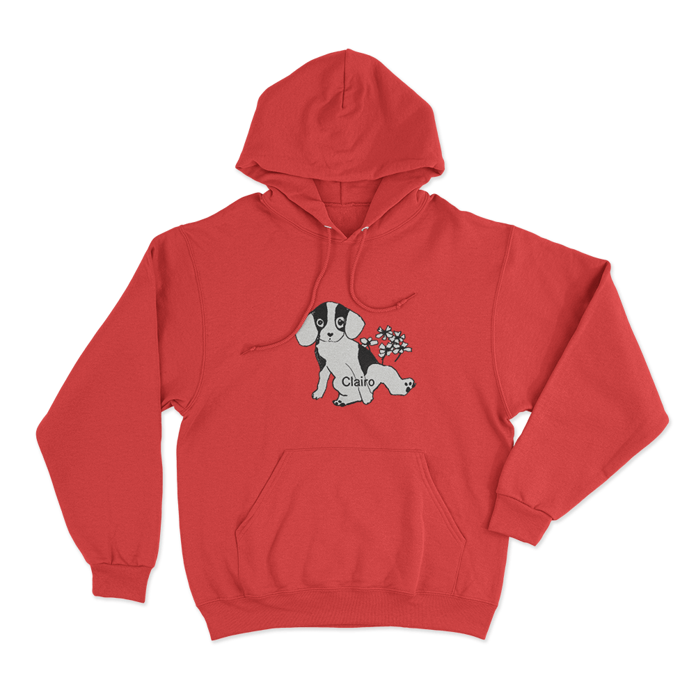 Clairo Flower Puppy Hoodie Red Clairo Flower Puppy Hoodie Red